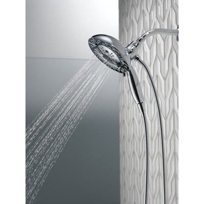 Delta Chrome Finish H2Okinetic In2ition 5-Setting Two-in-One Showerhead and Handheld Sprayer D5848025PK