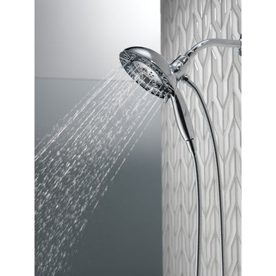 Delta Chrome Finish H2Okinetic In2ition 5-Setting Two-in-One Showerhead and Handheld Sprayer D5848025PK