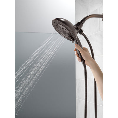 Delta Venetian Bronze Finish H2Okinetic In2ition 5-Setting Two-in-One Showerhead and Handheld Sprayer D58480RB25PK