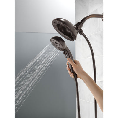 Delta Venetian Bronze Finish H2Okinetic In2ition 5-Setting Two-in-One Showerhead and Handheld Sprayer D58480RB25PK