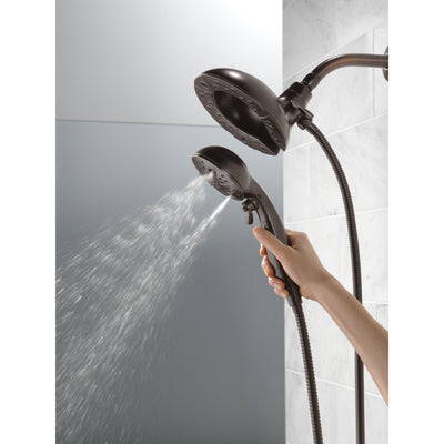 Delta Venetian Bronze Finish H2Okinetic In2ition 5-Setting Two-in-One Showerhead and Handheld Sprayer D58480RB25PK