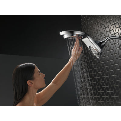 Delta Chrome Finish HydroRain H2Okinetic 5-Setting Two-in-One Shower Head D5858125PK