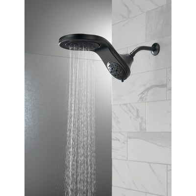 Delta Matte Black Finish HydroRain H2Okinetic 5-Setting Two-in-One Shower Head D58581BLPK