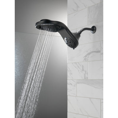 Delta Matte Black Finish HydroRain H2Okinetic 5-Setting Two-in-One Shower Head D58581BLPK