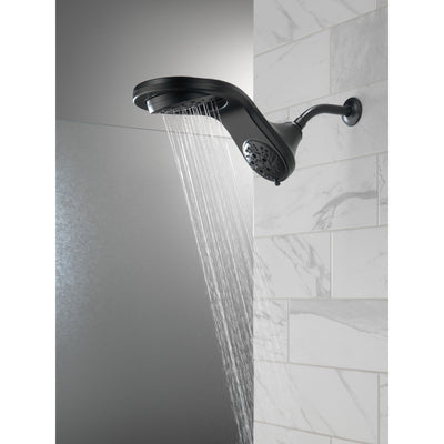 Delta Matte Black Finish HydroRain H2Okinetic 5-Setting Two-in-One Shower Head D58581BLPK