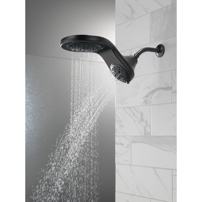 Delta Matte Black Finish HydroRain H2Okinetic 5-Setting Two-in-One Shower Head D58581BLPK