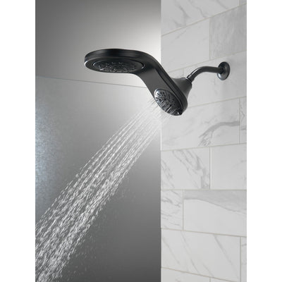 Delta Matte Black Finish HydroRain H2Okinetic 5-Setting Two-in-One Shower Head D58581BLPK