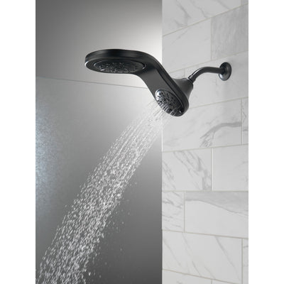 Delta Matte Black Finish HydroRain H2Okinetic 5-Setting Two-in-One Shower Head D58581BLPK