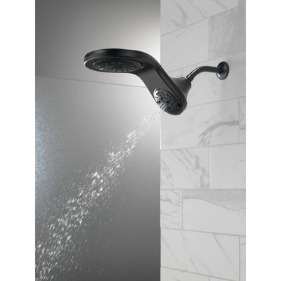 Delta Matte Black Finish HydroRain H2Okinetic 5-Setting Two-in-One Shower Head D58581BLPK