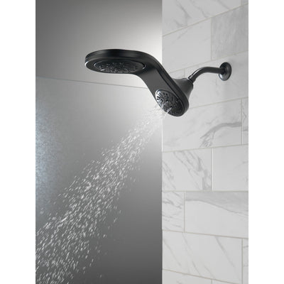 Delta Matte Black Finish HydroRain H2Okinetic 5-Setting Two-in-One Shower Head D58581BLPK