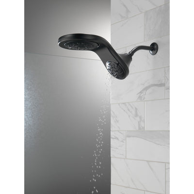 Delta Matte Black Finish HydroRain H2Okinetic 5-Setting Two-in-One Shower Head D58581BLPK