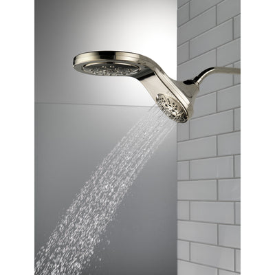 Delta Polished Nickel Finish HydroRain H2Okinetic 5-Setting Two-in-One Shower Head D58581PN25PK
