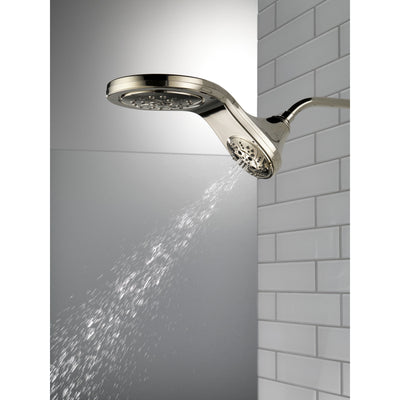 Delta Polished Nickel Finish HydroRain H2Okinetic 5-Setting Two-in-One Shower Head D58581PN25PK