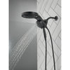 Delta Matte Black Finish HydroRain H2Okinetic 5-Setting Two-in-One Shower Head and Hand Spray D58680BL25