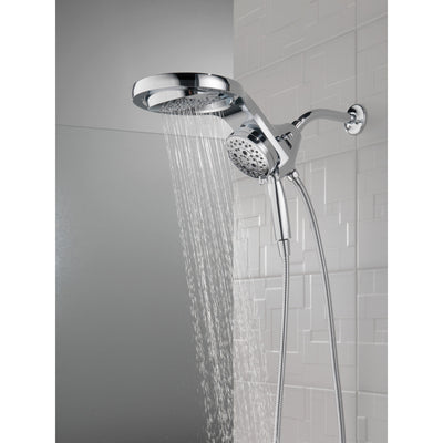 Delta Chrome Finish HydroRain H2Okinetic 5-Setting Two-in-One Shower Head and Hand Spray D58680