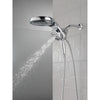 Delta Chrome Finish HydroRain H2Okinetic 5-Setting Two-in-One Shower Head and Hand Spray D58680