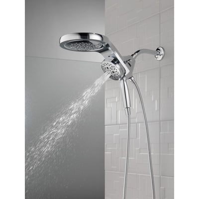 Delta Chrome Finish HydroRain H2Okinetic 5-Setting Two-in-One Shower Head and Hand Spray D58680