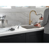 Delta Trinsic Champagne Bronze Finish VoiceIQ Single-Handle Pull-Down Kitchen Faucet with Touch2O Technology D9159TVCZDST