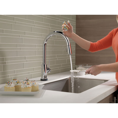Delta Trinsic Chrome Finish VoiceIQ Single-Handle Pull-Down Kitchen Faucet with Touch2O Technology D9159TVDST