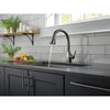 Delta Mateo Black Stainless Steel Finish Single Handle Pull-Down Kitchen Faucet with ShieldSpray Technology D9183KSDST