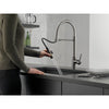 Delta Trinsic Black Stainless Steel Finish Single Handle Pull-Down Kitchen Faucet With Spring Spout D9659KSDST