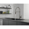 Delta Trinsic Black Stainless Steel Finish Single Handle Pull-Down Kitchen Faucet With Spring Spout D9659KSDST