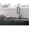 Delta Pivotal Black Stainless Steel Finish Single Handle Exposed Hose Kitchen Faucet with Touch2O Technology D9693TKSDST