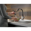 Delta Mateo Black Stainless Steel Finish Single Handle Pull-Down Bar/Prep Sink Faucet with Touch2O D9983TKSDST
