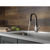 Delta Mateo Black Stainless Steel Finish Single Handle Pull-Down Bar/Prep Sink Faucet with Touch2O D9983TKSDST