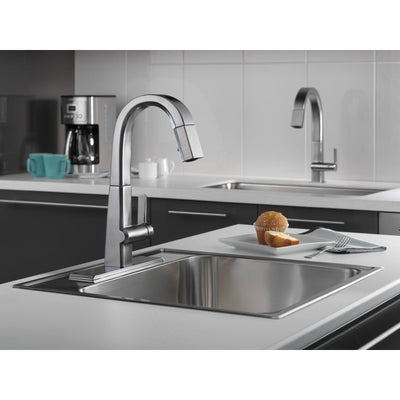 Delta Pivotal Arctic Stainless Steel Finish Single Handle Pull Down Bar/Prep Faucet D9993ARDST