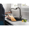 Delta Pivotal Black Stainless Steel Finish Single Handle Pull Down Bar/Prep Faucet D9993KSDST