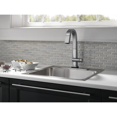Delta Pivotal Arctic Stainless Steel Finish Single Handle Pull Down Bar/Prep Faucet With Touch2O Technology D9993TARDST