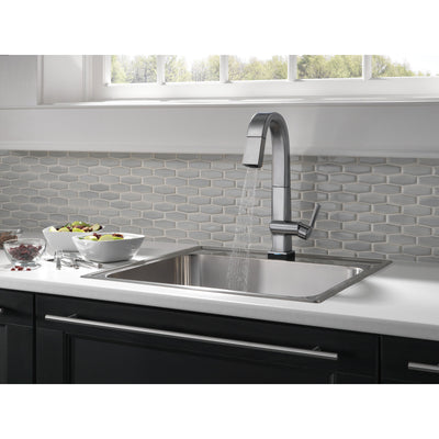 Delta Pivotal Arctic Stainless Steel Finish Single Handle Pull Down Bar/Prep Faucet With Touch2O Technology D9993TARDST