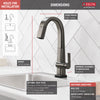 Delta Pivotal Black Stainless Steel Finish Single Handle Pull Down Bar/Prep Faucet With Touch2O Technology D9993TKSDST