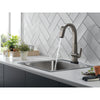 Delta Pivotal Black Stainless Steel Finish Single Handle Pull Down Bar/Prep Faucet With Touch2O Technology D9993TKSDST