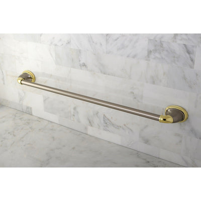 Kingston Satin Nickel/Polished Brass Magellan ii 24" single towel bar BA621SNPB