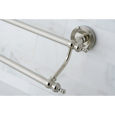 Kingston Brass Polished Nickel Templeton 24" Dual Double Towel Bar Rack BA9913PN