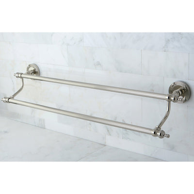 Kingston Brass Polished Nickel Templeton 24" Dual Double Towel Bar Rack BA9913PN