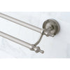 Kingston Brass Satin Nickel Templeton 24" Dual Double Towel Bar Rack BA9913SN