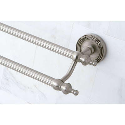 Kingston Brass Satin Nickel Templeton 24" Dual Double Towel Bar Rack BA9913SN