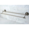 Kingston Brass Satin Nickel Templeton 24" Dual Double Towel Bar Rack BA9913SN