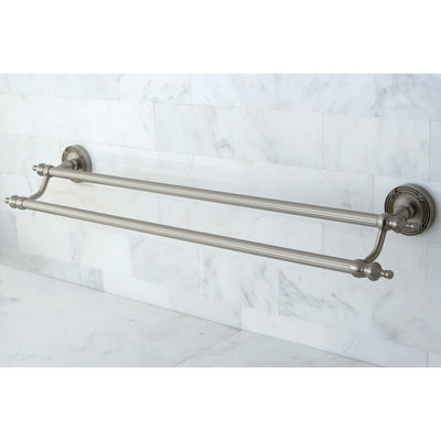 Kingston Brass Satin Nickel Templeton 24" Dual Double Towel Bar Rack BA9913SN