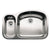Blanco Wave Undermount Stainless Steel 32 inch 0-Hole Reverse 1-1/2 Double Bowl Kitchen Sink 206069