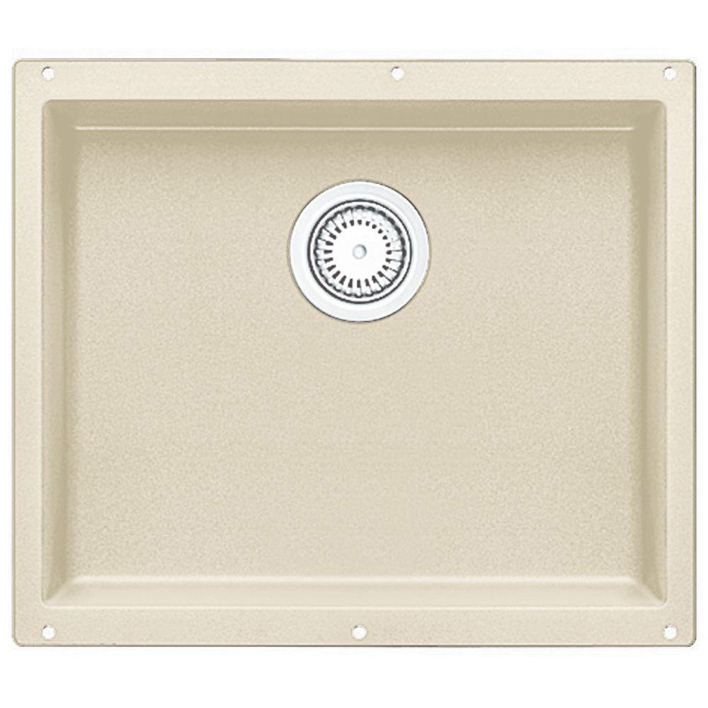 Blanco Precis Undermount Composite 20.75x 18x7.5 0-Hole Single Bowl Kitchen Sink in Biscuit 226433