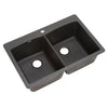 Blanco Diamond Dual Mount Composite 33 inch 1-Hole Double Bowl Kitchen Sink in Anthracite 540033