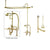 Polished Brass Clawfoot Tub Faucet Shower Kit with Enclosure Curtain Rod 103T2CTS