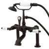Kingston Oil Rubbed Bronze Deck Mount Clawfoot Tub Faucet w hand shower CC107T5