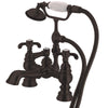 Kingston Oil Rubbed Bronze Deck Mount Clawfoot Tub Faucet w hand shower CC1158T5