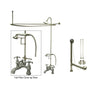 Satin Nickel Clawfoot Tub Faucet Shower Kit with Enclosure Curtain Rod 1158T8CTS