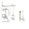 Chrome Clawfoot Bathtub Faucet Shower Kit with Enclosure Curtain Rod 2012T1CTS